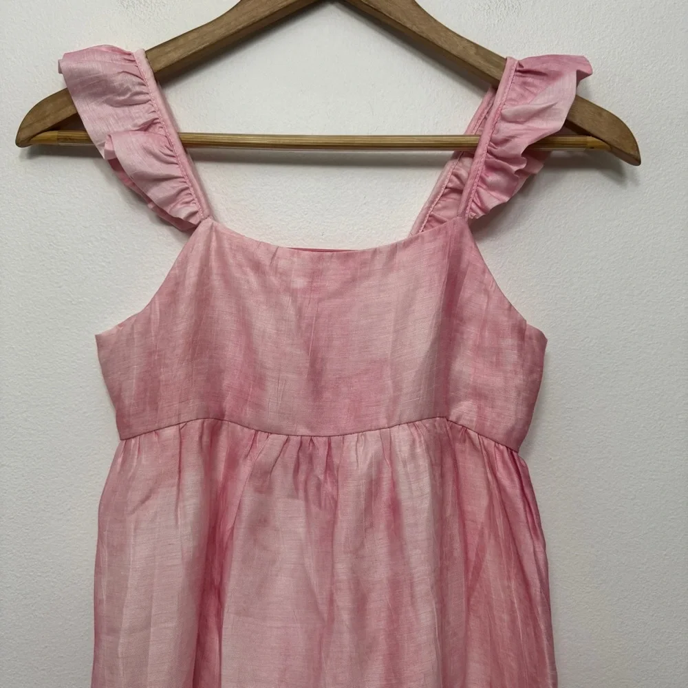 Zara Girls Ruffle Pink Dress Open Back Size 11-12